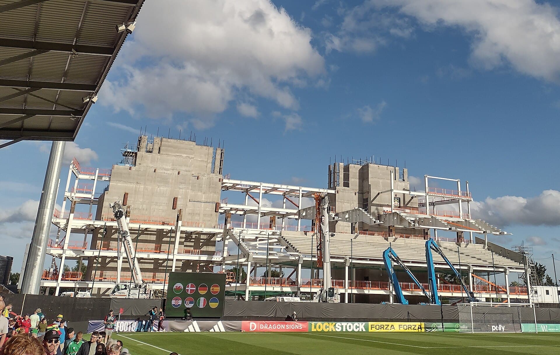 The new Kop being built at the Racecourse, Wrexham, June 2026